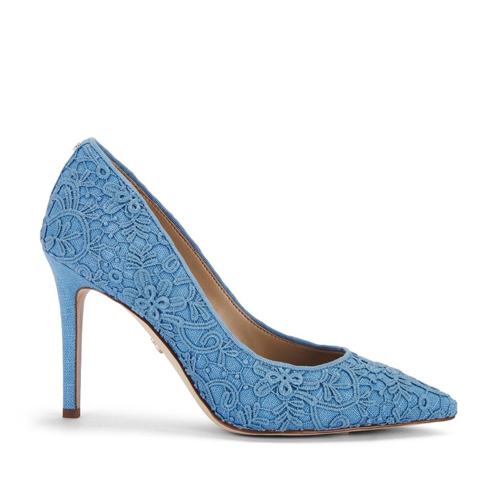 Sam Edelman Royal Sky Blue Lace Heels